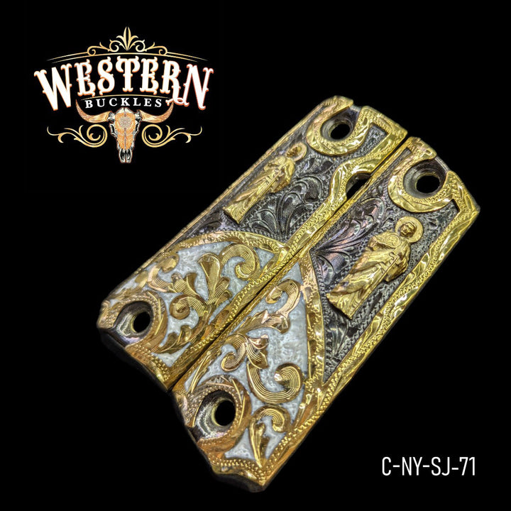 1911 Full Size San Judas Black and White Resin-The Western Buckles