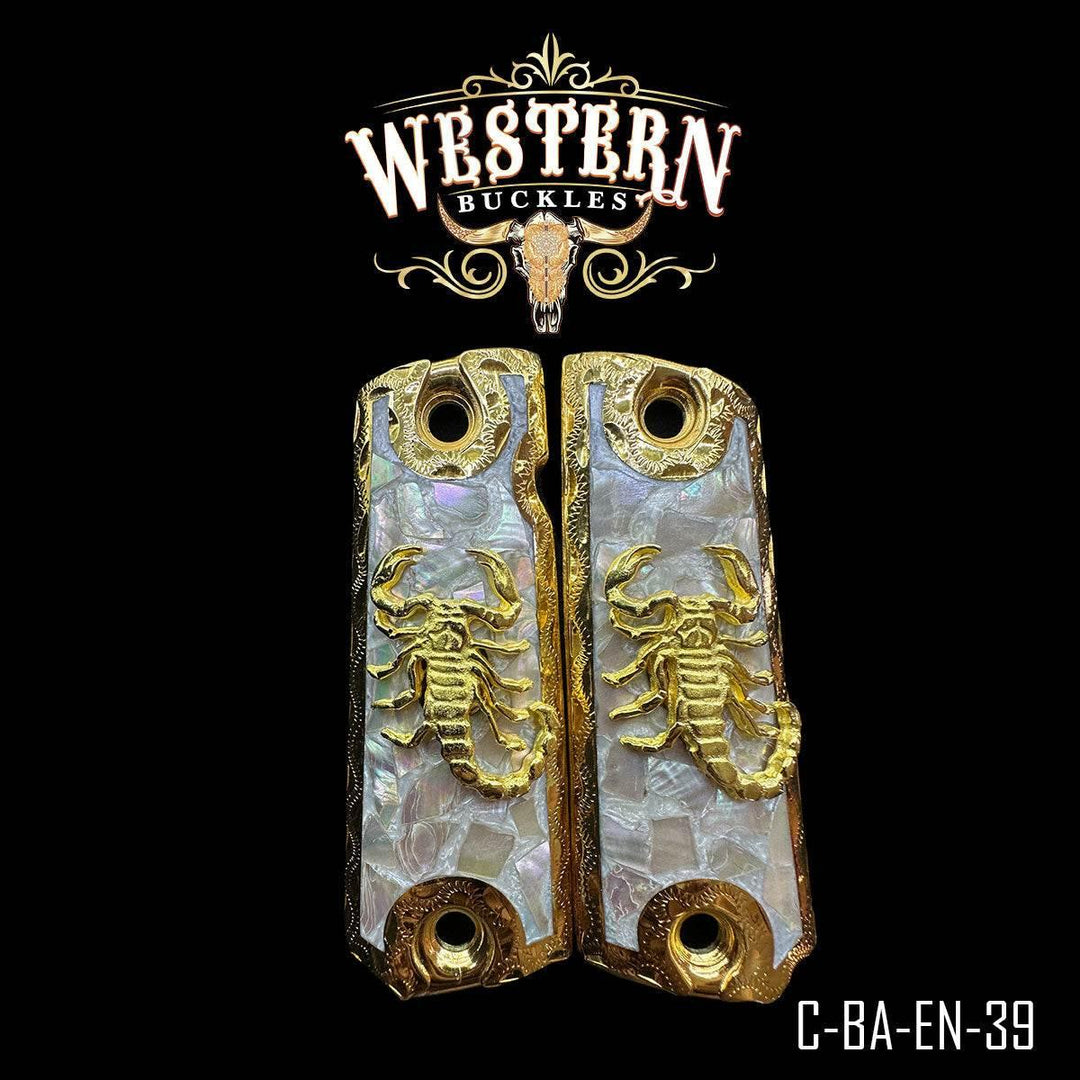 Cacha Colt 1911 Escorpion Resina y Oro - Western Buckles