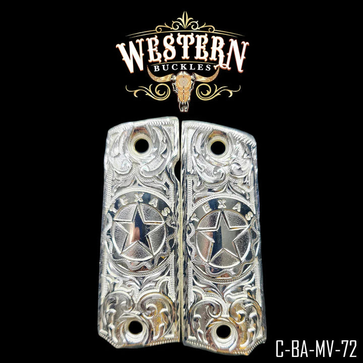 1911 Full Size Silver Plated Engraved Texas-The Western Buckles
