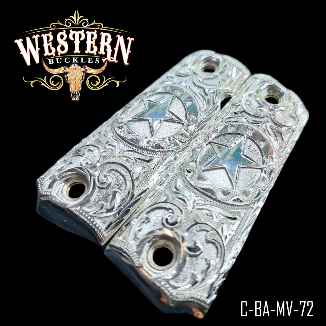 1911 Full Size Silver Plated Engraved Texas-The Western Buckles