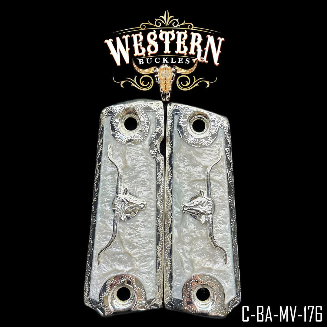 1911 Full Size Silver and White Resin-The Western Buckles