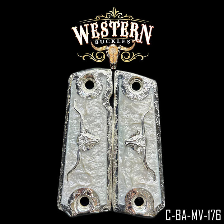 1911 Full Size Silver and White Resin-The Western Buckles