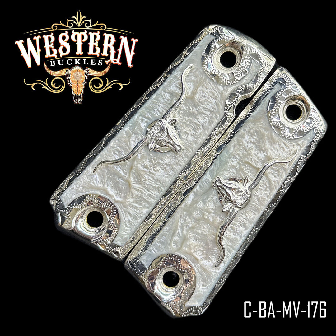 1911 Full Size Silver and White Resin-The Western Buckles