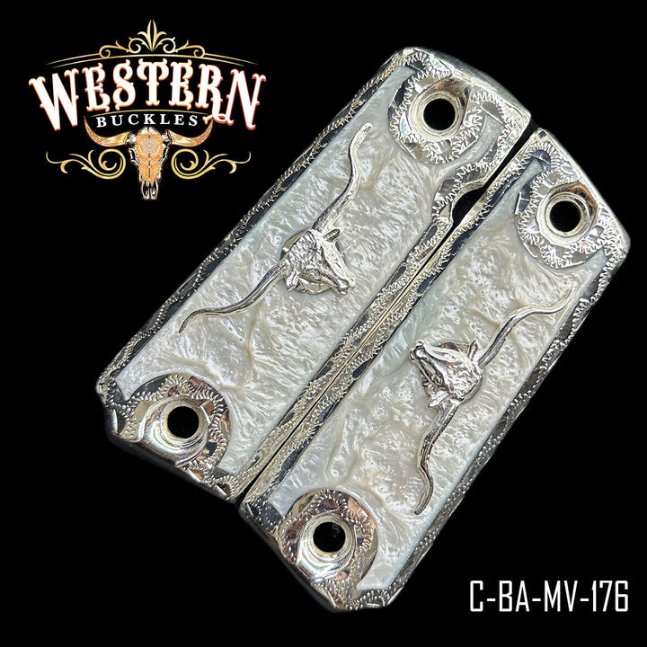 1911 Full Size Silver and White Resin-The Western Buckles