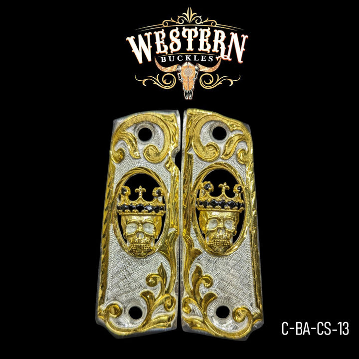 1911 Full Size Skull Black Zircoins-The Western Buckles