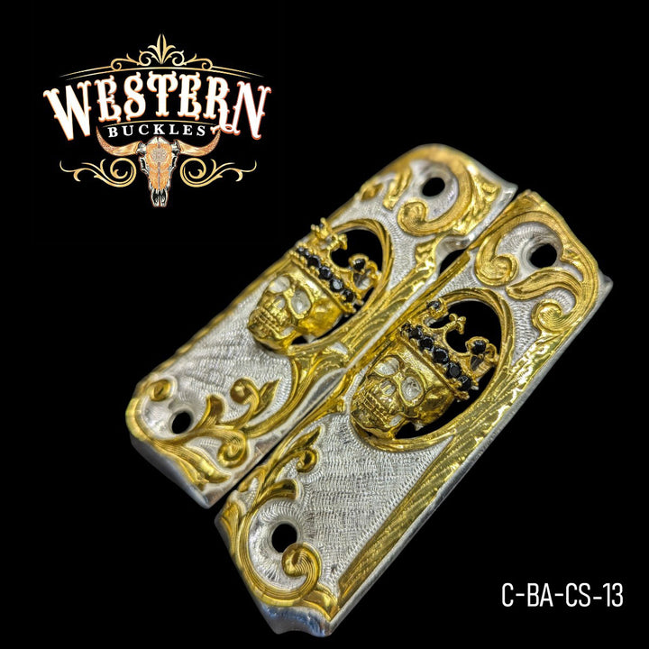 1911 Full Size Skull Black Zircoins-The Western Buckles