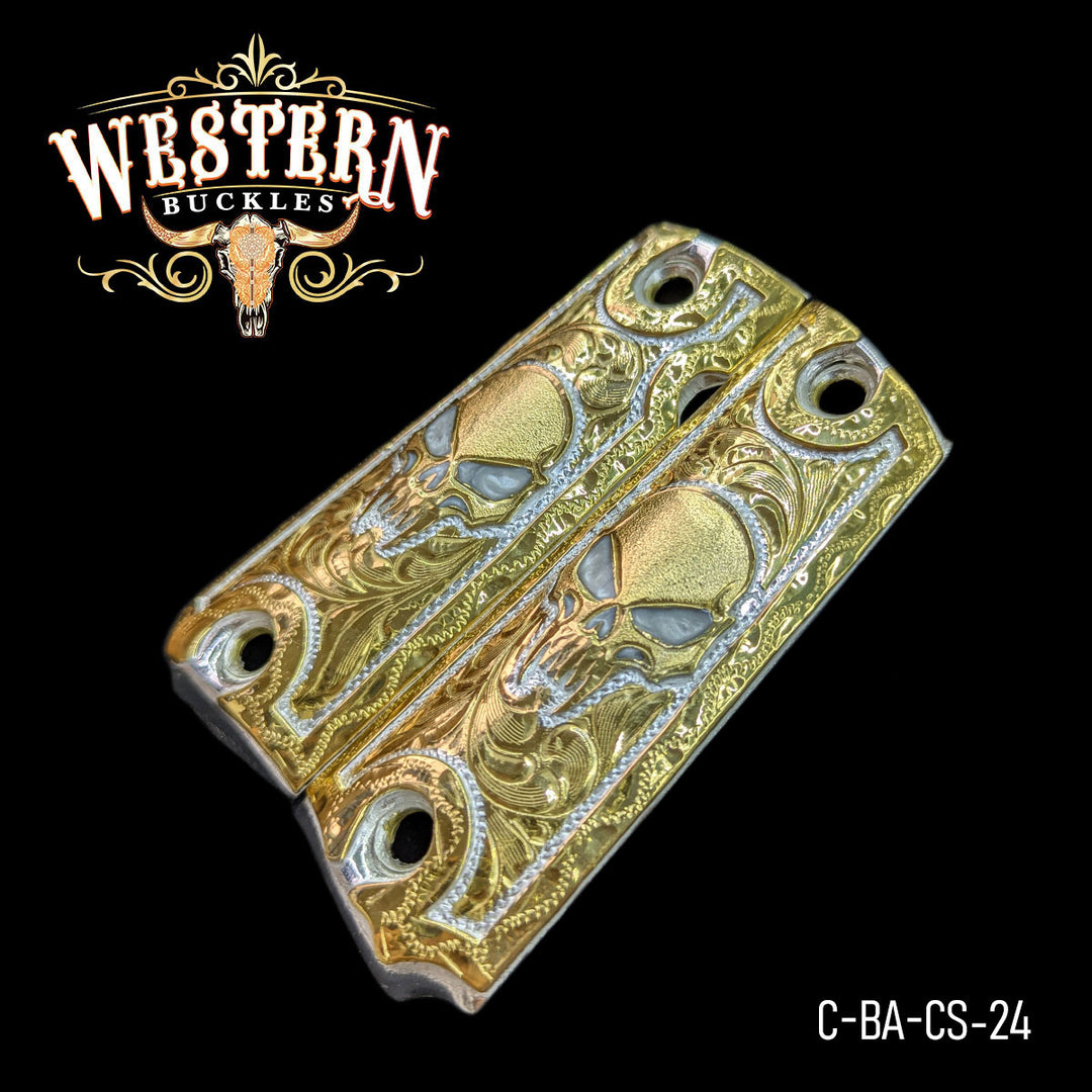 1911 Full Size Skull Gold Engraved-The Western Buckles