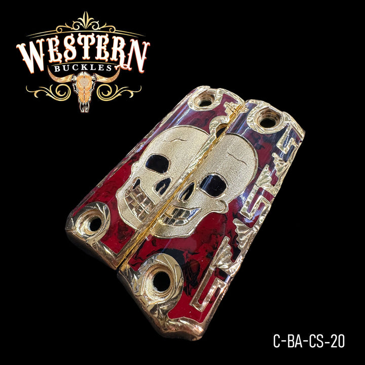 1911 Full Size Skull Red Resin and Gold