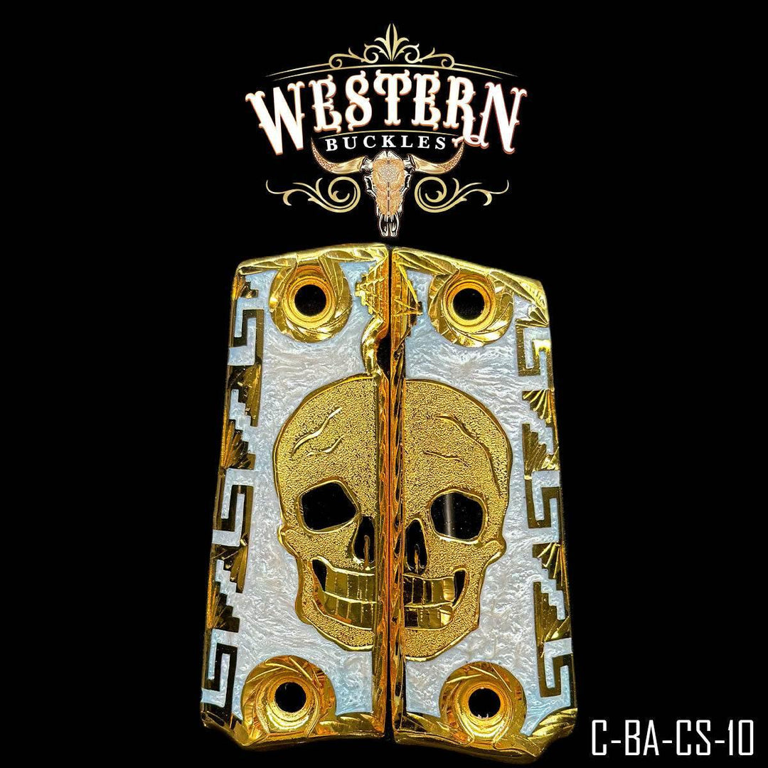 1911 Full Size Skull White Resin-The Western Buckles