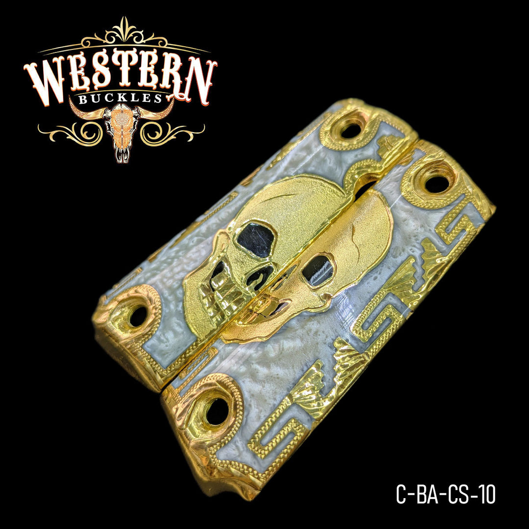 1911 Full Size Skull White Resin-The Western Buckles