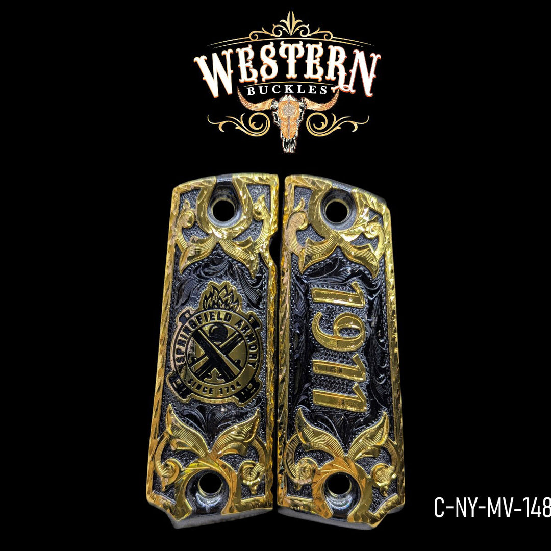 1911 Full Size Springfield Gold and Nickel-The Western Buckles