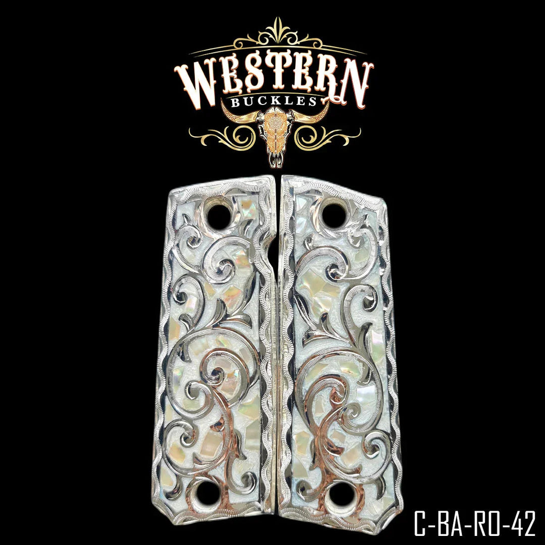 1911 Full Size White Resin and Silver-The Western Buckles