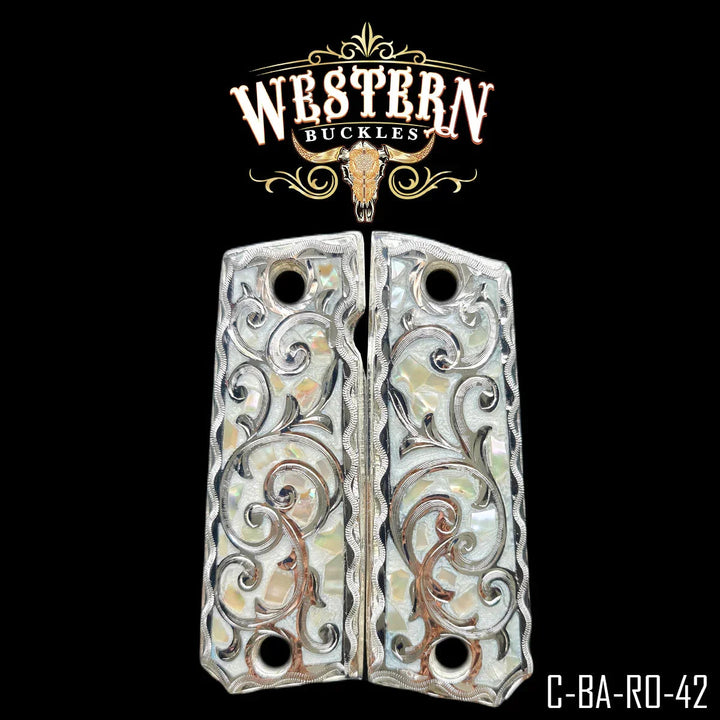 1911 Full Size White Resin and Silver-The Western Buckles