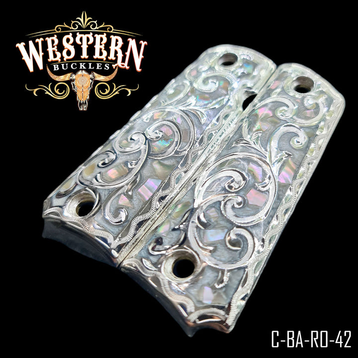 1911 Full Size White Resin and Silver-The Western Buckles