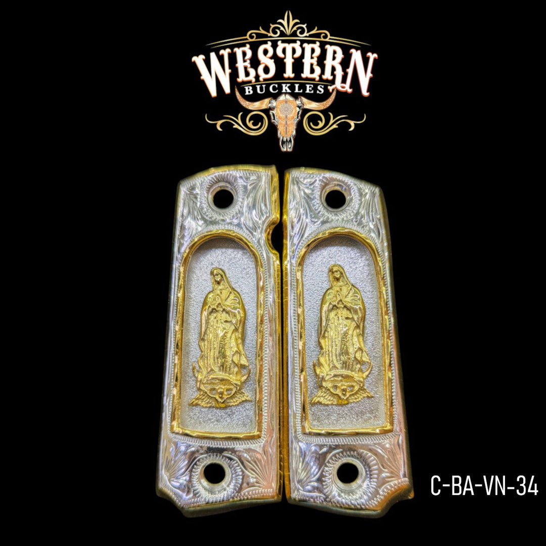 1911 Fullsize Silver and Gold Virgin-The Western Buckles