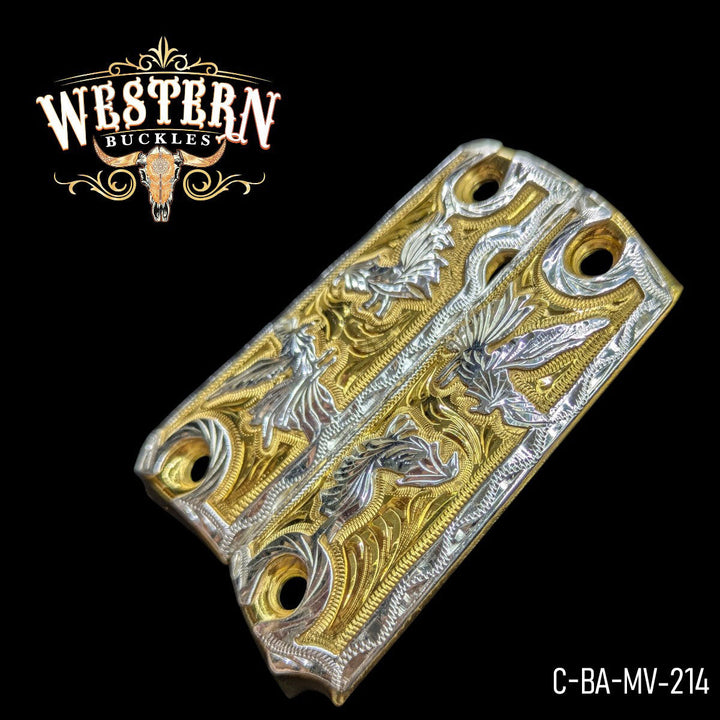 1911 Grips Gallo Rameado Plata-The Western Buckles