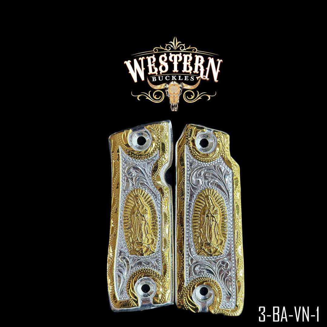 Colt 1911 Virgin of Guadalupe Gun Grips | Handcrafted by Western Buckles | SKU 3-BA-VN-1
