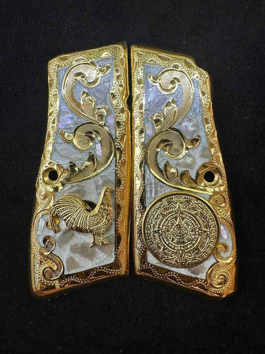 Cacha con logo nacional y gallo concha marina - Western Buckles