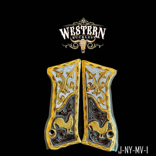 Cachas Jericho 9mm Gallos y Resina- Western Buckles