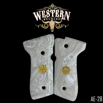 Cachas Beretta 92fs Grips De Resina Con Medallon Dorado