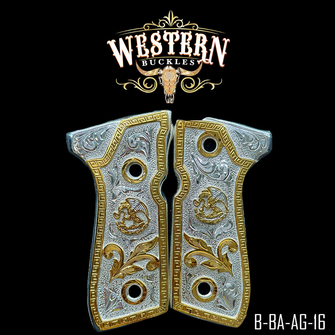 Beretta Eagle Cachas — Hand-Engraved | Handcrafted by Western Buckles | SKU B-BA-AG-16