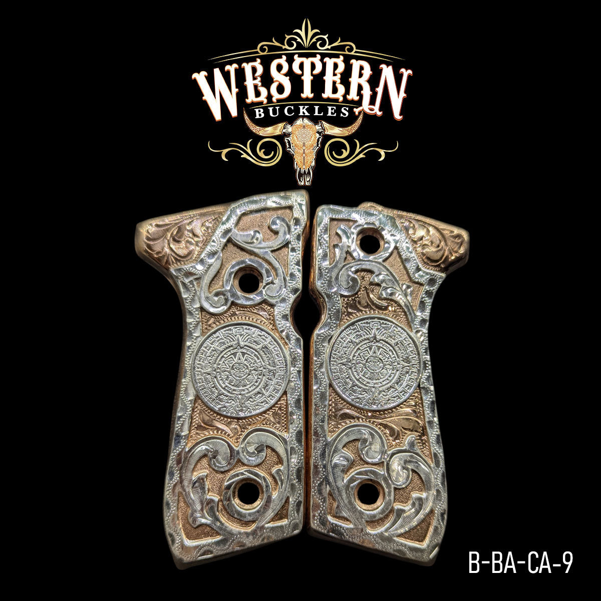 Cacha Beretta 92fs Calendario Azteca Oro Rosa con Ramos