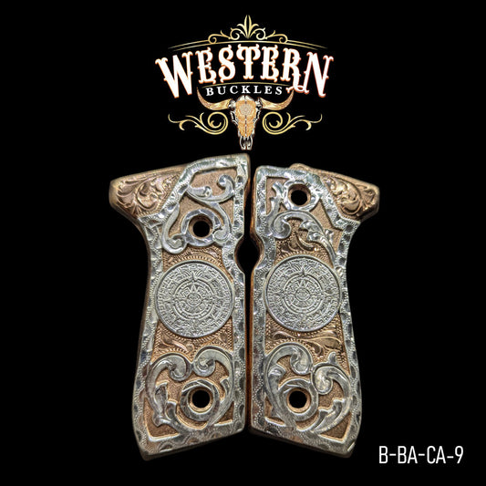 Cacha Beretta 92fs Calendario Azteca Oro Rosa con Ramos