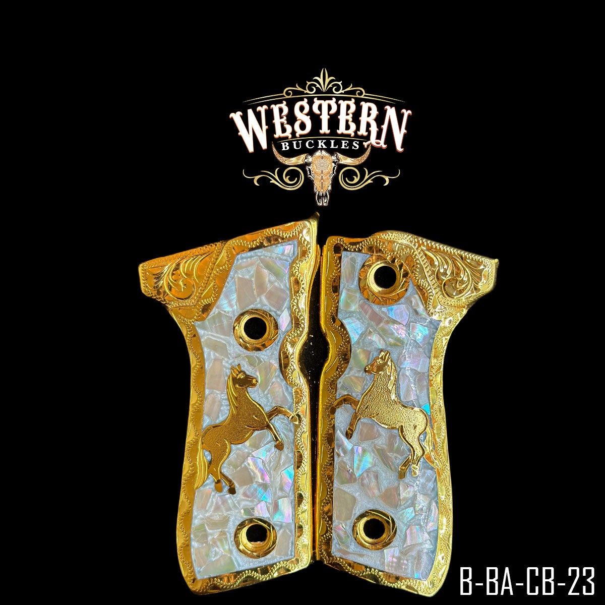 Cachas Beretta 92fs Grips Caballos Resina