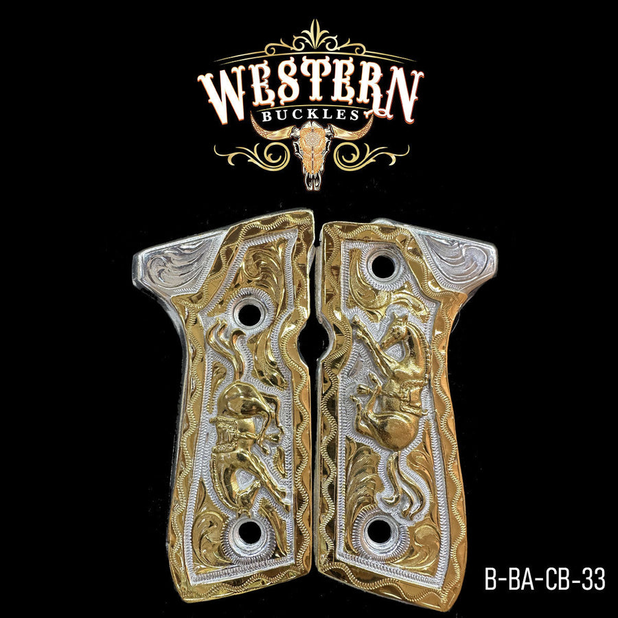 Horse Grips for Beretta 92FS — 24K Gold-Plated