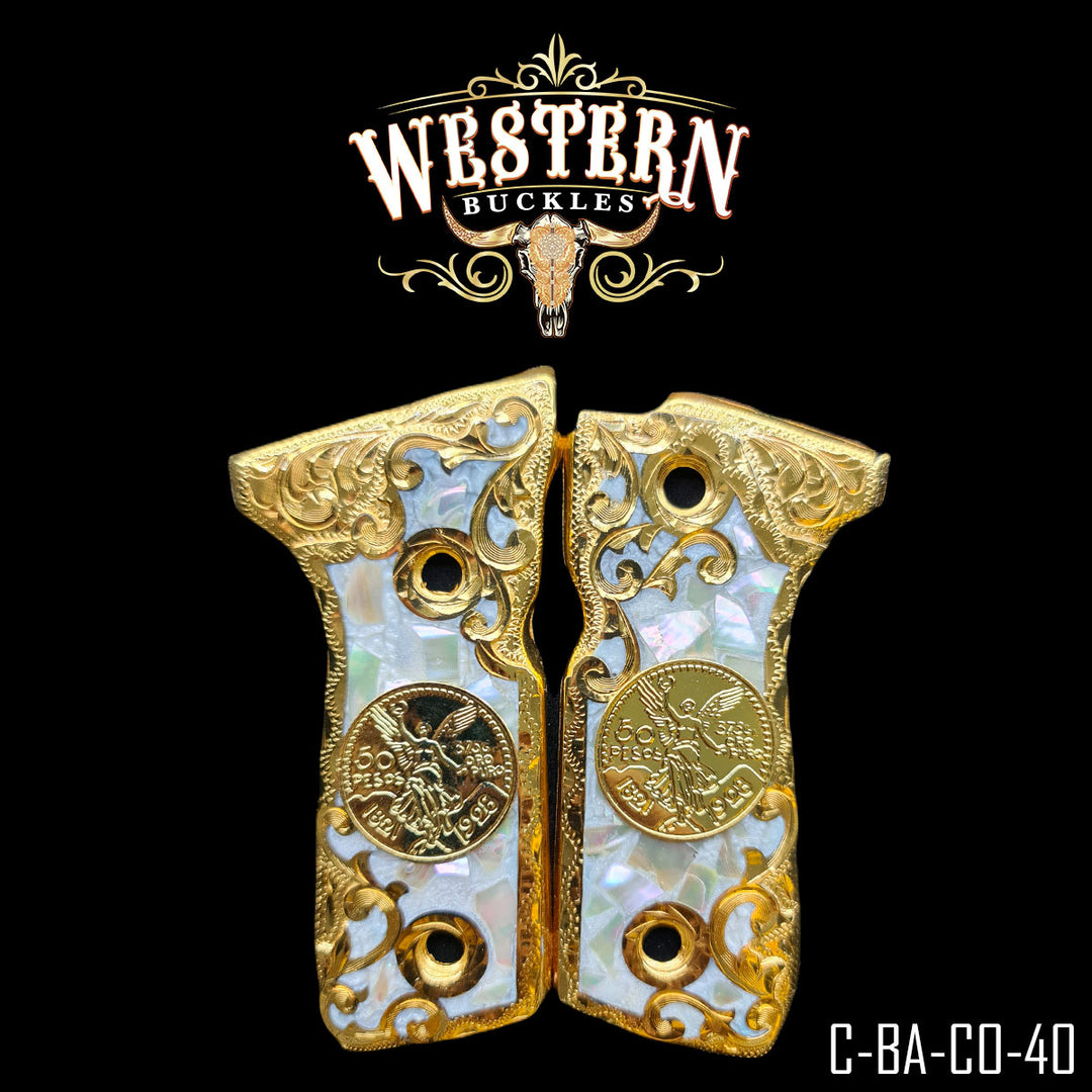 Beretta 92FS Centenario Cachas — Artisan Resin | Handcrafted by Western Buckles | SKU B-BA-CO-40