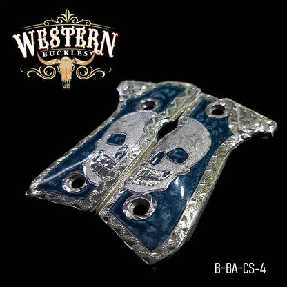 Cacha Beretta 92fs Calavera Resina y Plata - Western Buckles
