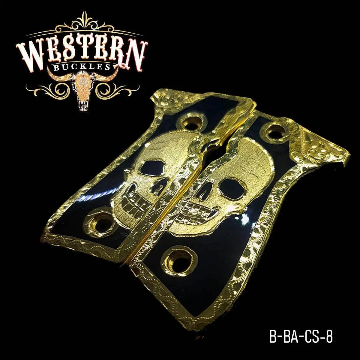 Cacha Beretta 92fs Calavera Resina y Oro - Western Buckles