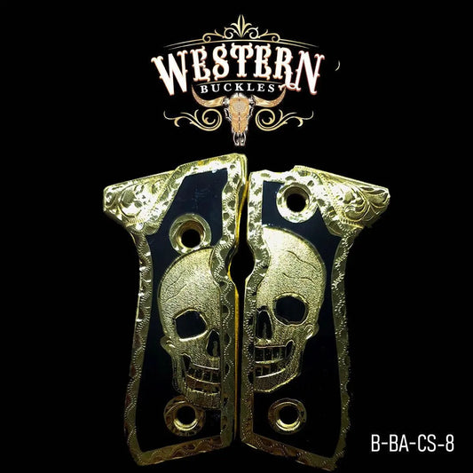 Cacha Beretta 92fs Calavera Resina y Oro - Western Buckles