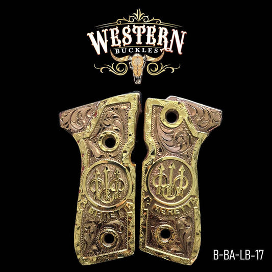 Cacha Beretta 92fs Logo Beretta Ramos Oro Rosa - Western Buckles