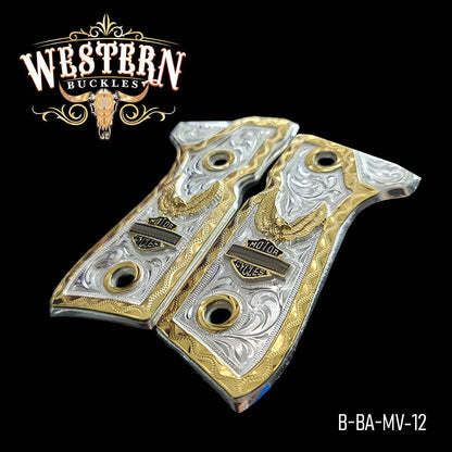 Cachas Beretta 92fs Grips Harley Rameada Oro - Western Buckles