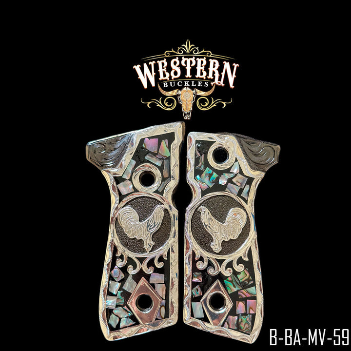 Beretta 92FS Rooster Cachas | Handcrafted by Western Buckles | SKU B-BA-MV-59