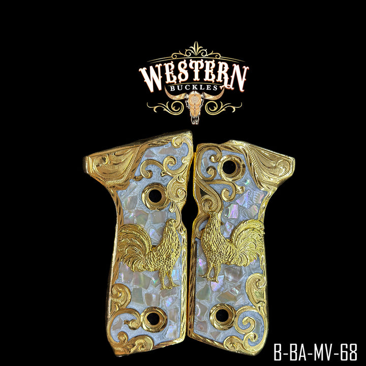 Beretta 92FS Rooster Cachas | Handcrafted by Western Buckles | SKU B-BA-MV-68