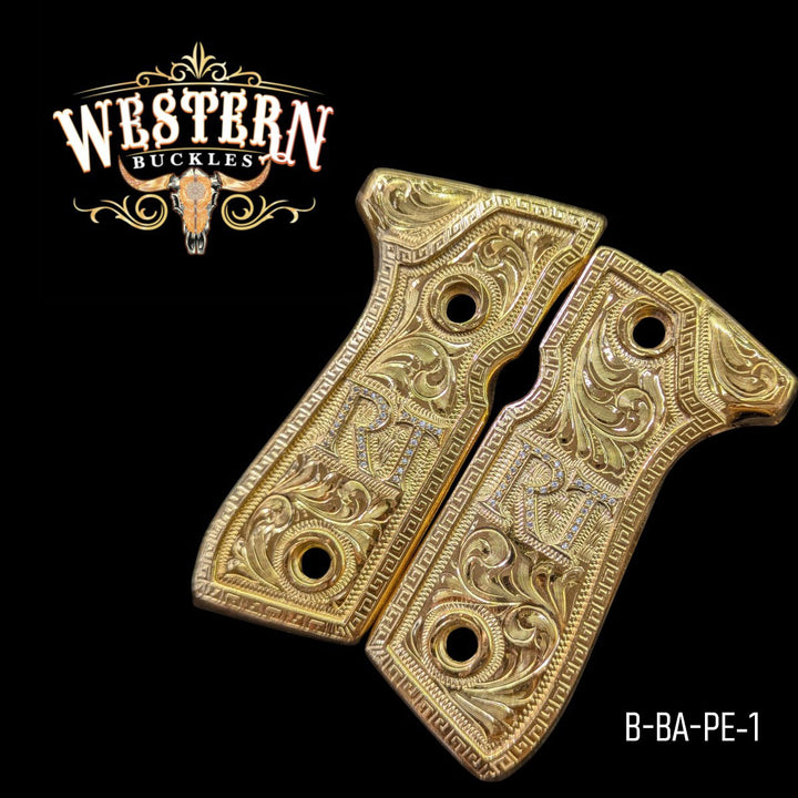 Beretta 92fs Custom RT White Zircons and Gold