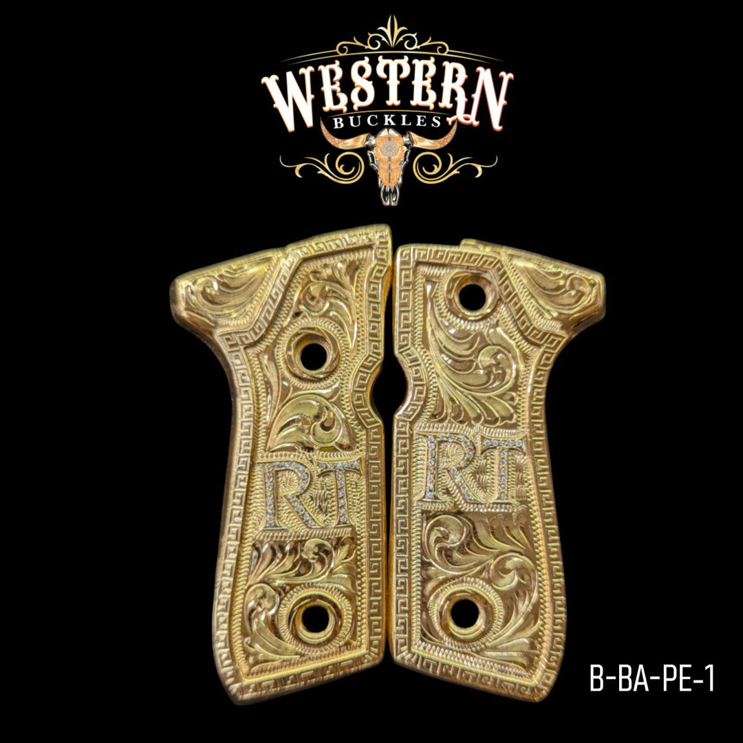 Beretta 92fs Custom RT White Zircons and Gold