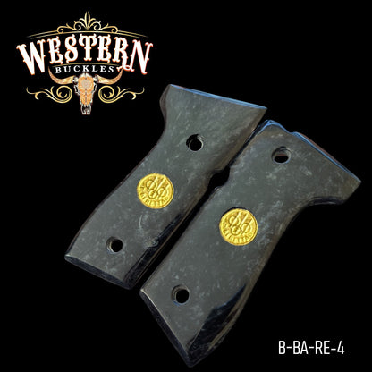 Cacha Beretta 92fs Resina Artesanal Color negro con Oro