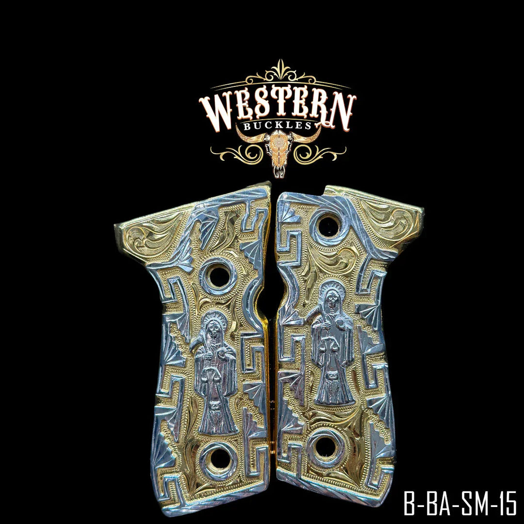 Beretta 92fs Holy Death Greek Silver Engraved