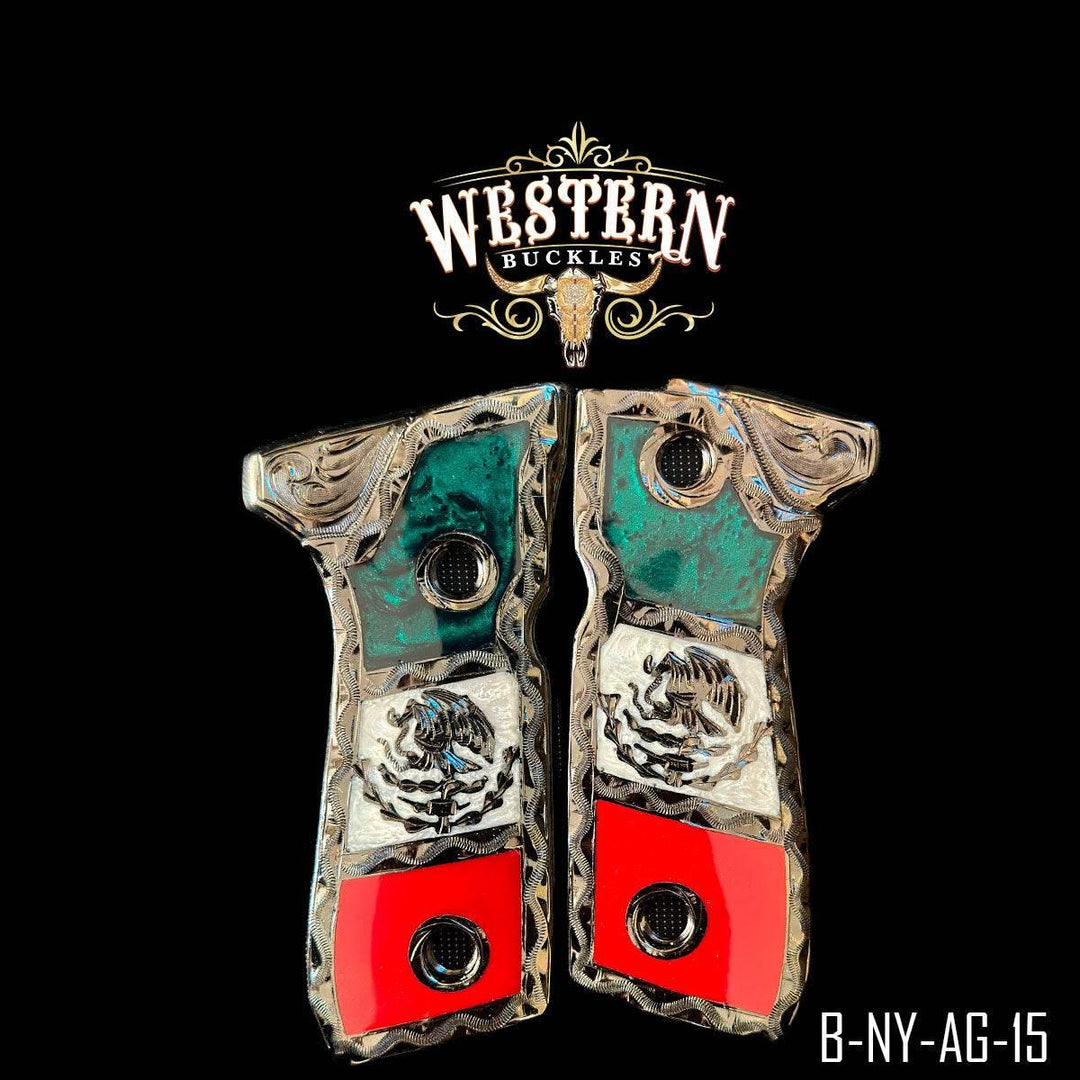 Cachas Beretta 92FS Aguila Mexicana Resina - Western Buckles
