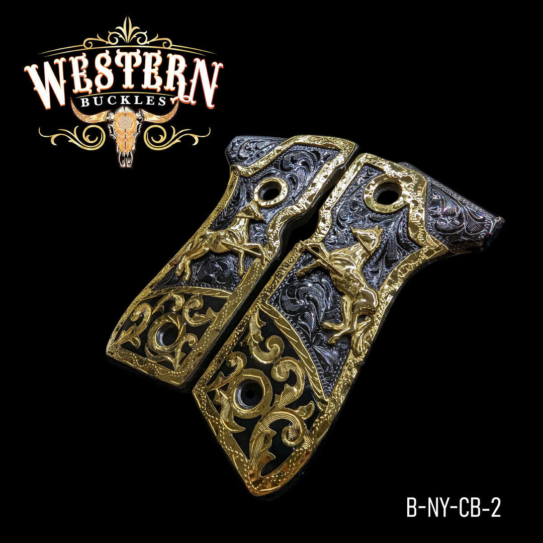Horse Cachas — Artisan Resin — Detail View | Western Buckles Handcrafted | SKU B-NY-CB-2