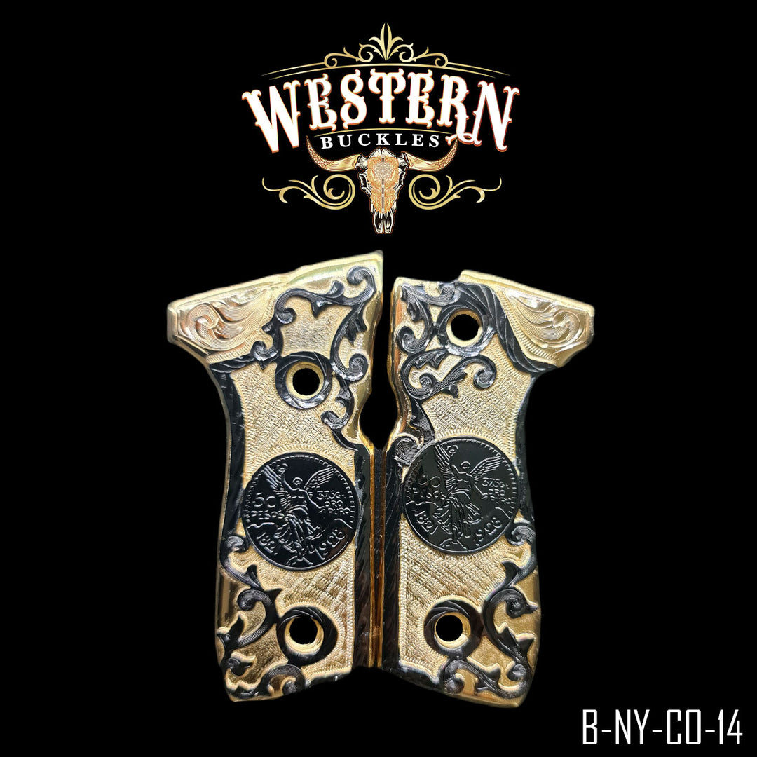 Beretta 92FS Centenario Gun Grips — Hand-Engraved | Handcrafted by Western Buckles | SKU B-NY-CO-14