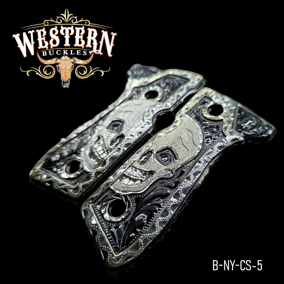 Cacha Beretta 92fs Calavera Ramos Niquel y Plata