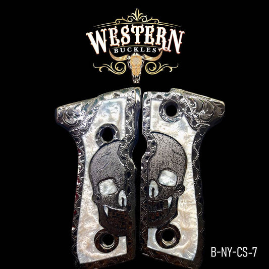 Cacha Beretta 92fs Calavera Resina y Niquel - Western Buckles