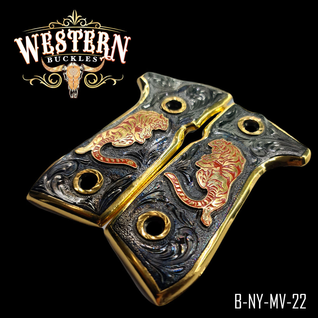 Beretta Gun Grips — Detail View | Western Buckles Handcrafted | SKU B-NY-MV-22