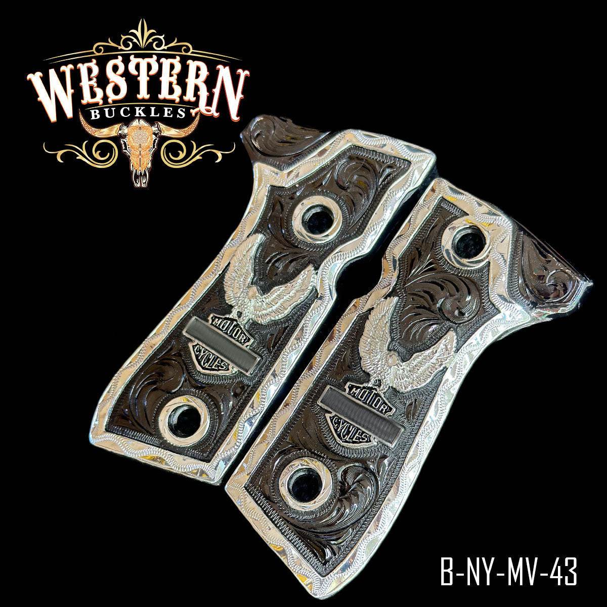 Cachas Beretta 92fs Grips Harley Plata - Western Buckles