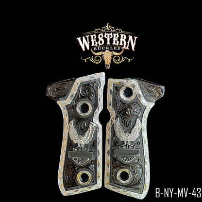 Cachas Beretta 92fs Grips Harley Plata - Western Buckles