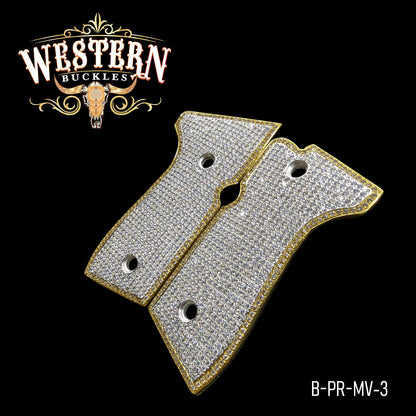 Cachas Beretta 92fs Grips Zirconias Blancas Premium